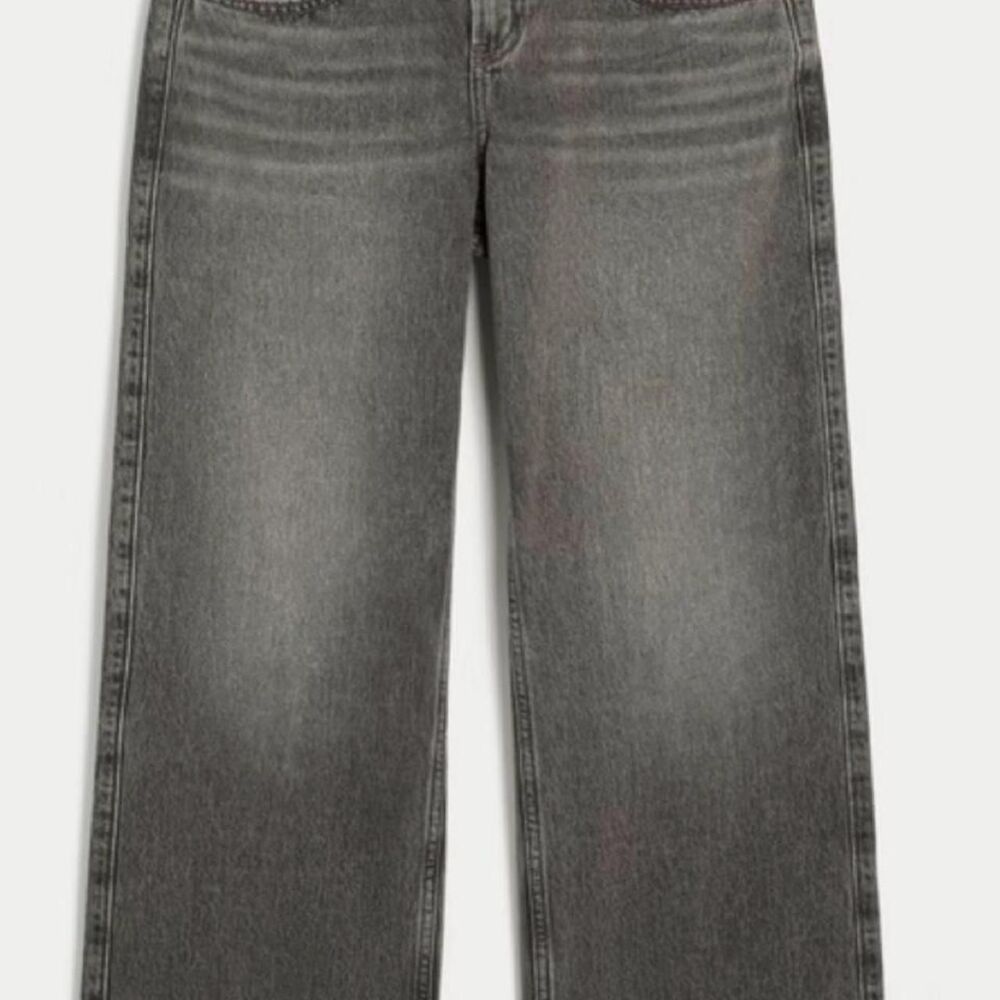 Hollister Low Rise Women's Grey and Black Jeans